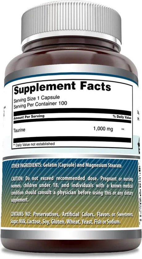 AMAZING FORMULAS - Amazing Formulas Taurine 1000Mg. 100 Capsulas - The Red Vitamin MX - Suplementos Alimenticios - {{ shop.shopifyCountryName }}