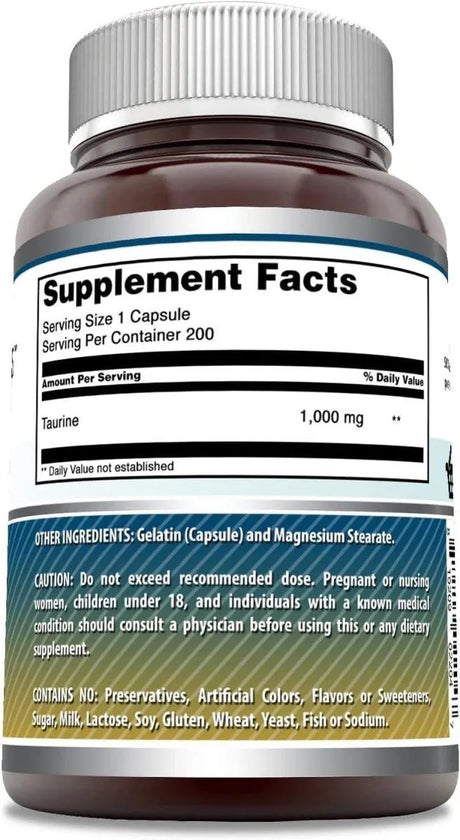 AMAZING FORMULAS - Amazing Formulas Taurine 1000Mg. 200 Capsulas - The Red Vitamin MX - Suplementos Alimenticios - {{ shop.shopifyCountryName }}