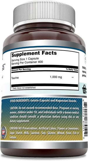 AMAZING FORMULAS - Amazing Formulas Taurine 1000Mg. 400 Capsulas - The Red Vitamin MX - Suplementos Alimenticios - {{ shop.shopifyCountryName }}