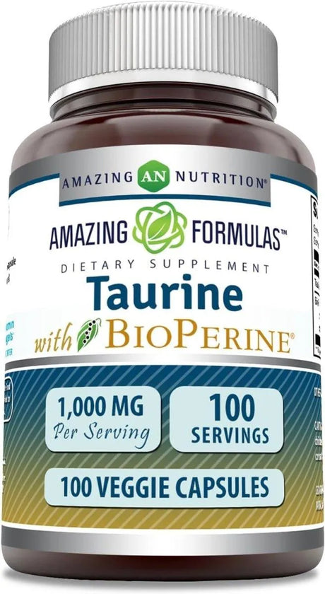 AMAZING FORMULAS - Amazing Formulas Taurine with Bioperine 1000Mg. 100 Capsulas - The Red Vitamin MX - Suplementos Alimenticios - {{ shop.shopifyCountryName }}