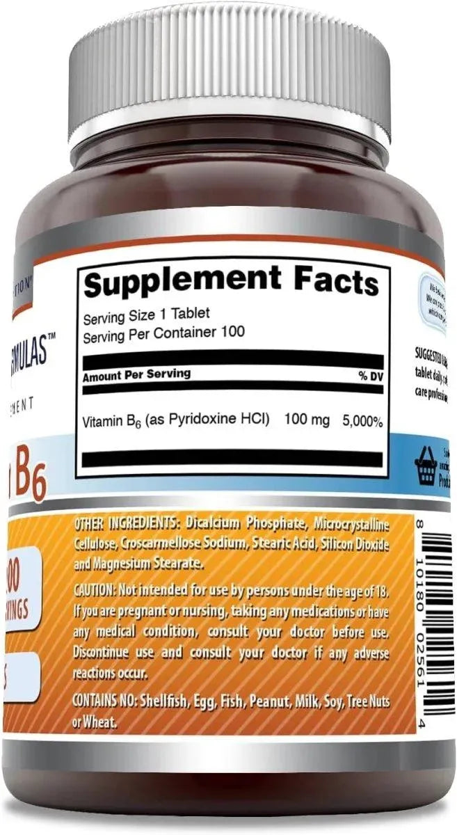 AMAZING FORMULAS - Amazing Formulas Vitamin B6 100Mg. 100 Tabletas - The Red Vitamin MX - Suplementos Alimenticios - {{ shop.shopifyCountryName }}