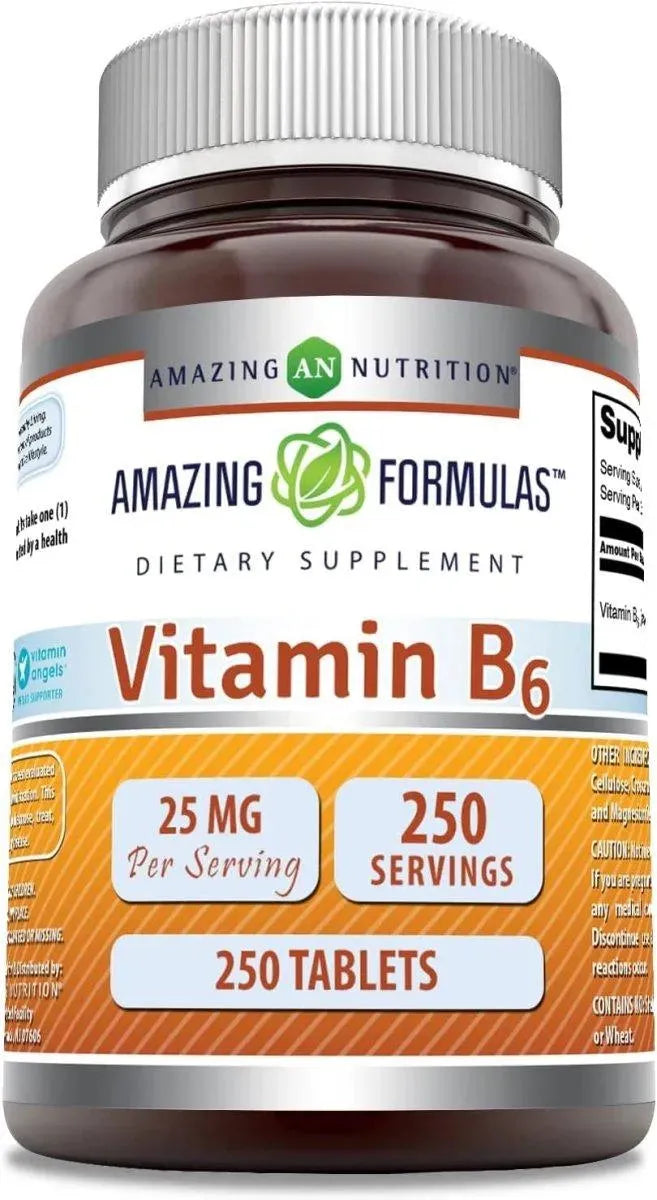 AMAZING FORMULAS - Amazing Formulas Vitamin B6 25Mg. 250 Tabletas - The Red Vitamin MX - Suplementos Alimenticios - {{ shop.shopifyCountryName }}