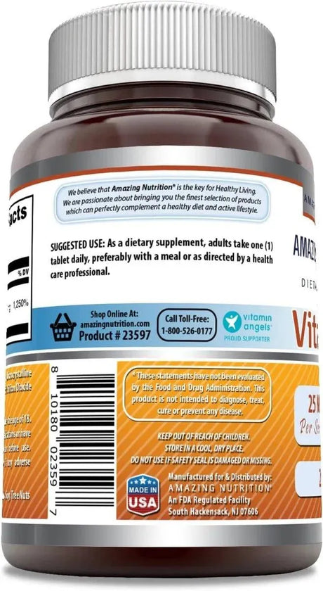 AMAZING FORMULAS - Amazing Formulas Vitamin B6 25Mg. 250 Tabletas - The Red Vitamin MX - Suplementos Alimenticios - {{ shop.shopifyCountryName }}