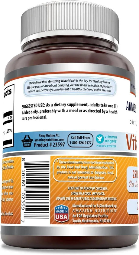 AMAZING FORMULAS - mazing Formulas Vitamin B6 25Mg. 250 Tabletas 2 Pack - The Red Vitamin MX - Suplementos Alimenticios - {{ shop.shopifyCountryName }}