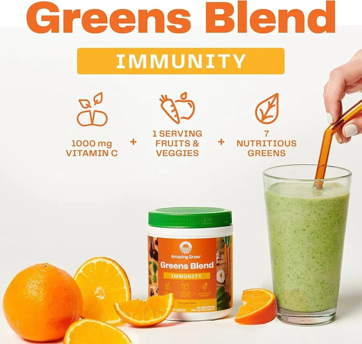 AMAZING GRASS - Amazing Grass Greens Blend Superfood for Immune Support 7.4Oz. - The Red Vitamin MX - Suplementos Alimenticios - {{ shop.shopifyCountryName }}