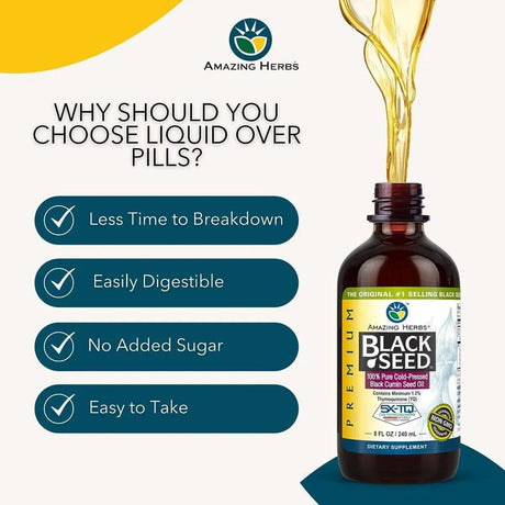 AMAZING HERBS - Amazing Herbs Premium Black Seed Oil 240Ml. - The Red Vitamin MX - Suplementos Alimenticios - {{ shop.shopifyCountryName }}