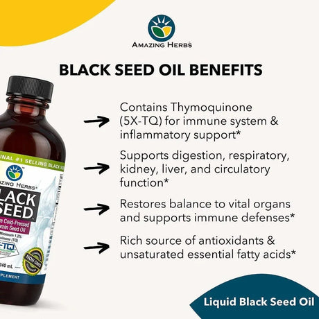 AMAZING HERBS - Amazing Herbs Premium Black Seed Oil 240Ml. - The Red Vitamin MX - Suplementos Alimenticios - {{ shop.shopifyCountryName }}