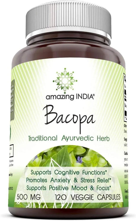 AMAZING INDIA - Amazing India Bacopa 500Mg. 120 Capsulas - The Red Vitamin MX - Suplementos Alimenticios - {{ shop.shopifyCountryName }}