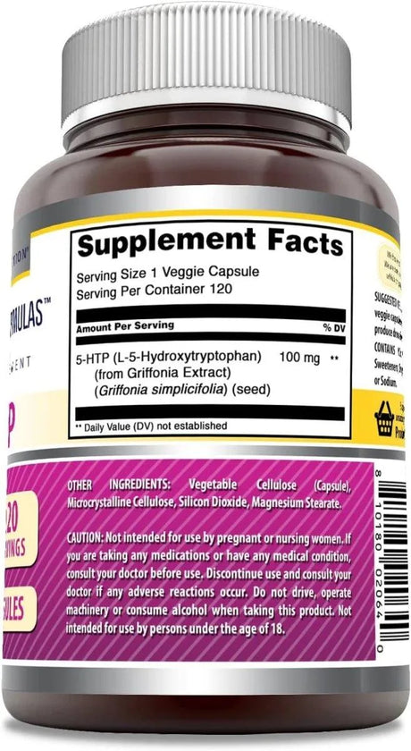 AMAZING NUTRITION - Amazing Nutrition Amazing Formulas 5 HTP Hydroxytryptophan 100Mg. 120 Capsulas - The Red Vitamin MX - Suplementos Alimenticios - {{ shop.shopifyCountryName }}