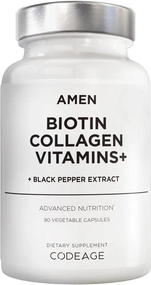 AMEN - Amen Biotin Collagen Vitamins+ Advanced Hair, Skin, Nail & Immunity Support 90 Capsulas - The Red Vitamin MX - Suplementos Alimenticios - {{ shop.shopifyCountryName }}