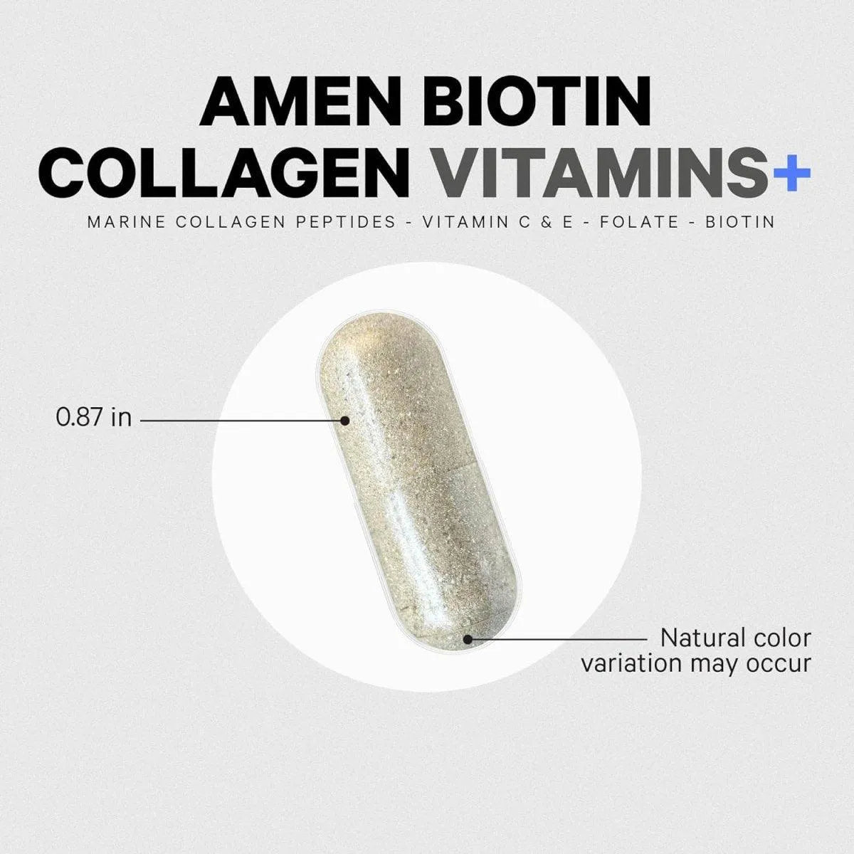 AMEN - Amen Biotin Collagen Vitamins+ Advanced Hair, Skin, Nail & Immunity Support 90 Capsulas - The Red Vitamin MX - Suplementos Alimenticios - {{ shop.shopifyCountryName }}