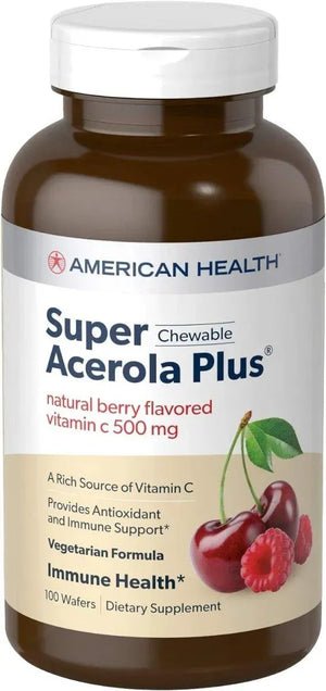 AMERICAN HEALTH - American Health Super Acerola Plus Chewable Wafers 500Mg. 100 Tabletas Masticables - The Red Vitamin MX - Suplementos Alimenticios - {{ shop.shopifyCountryName }}
