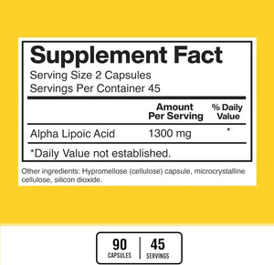 AMERICAN STANDARD SUPPLEMENTS - American Standard Supplements Alpha Lipoic Acid 1300Mg. 90 Capsulas - The Red Vitamin MX - Suplementos Alimenticios - {{ shop.shopifyCountryName }}