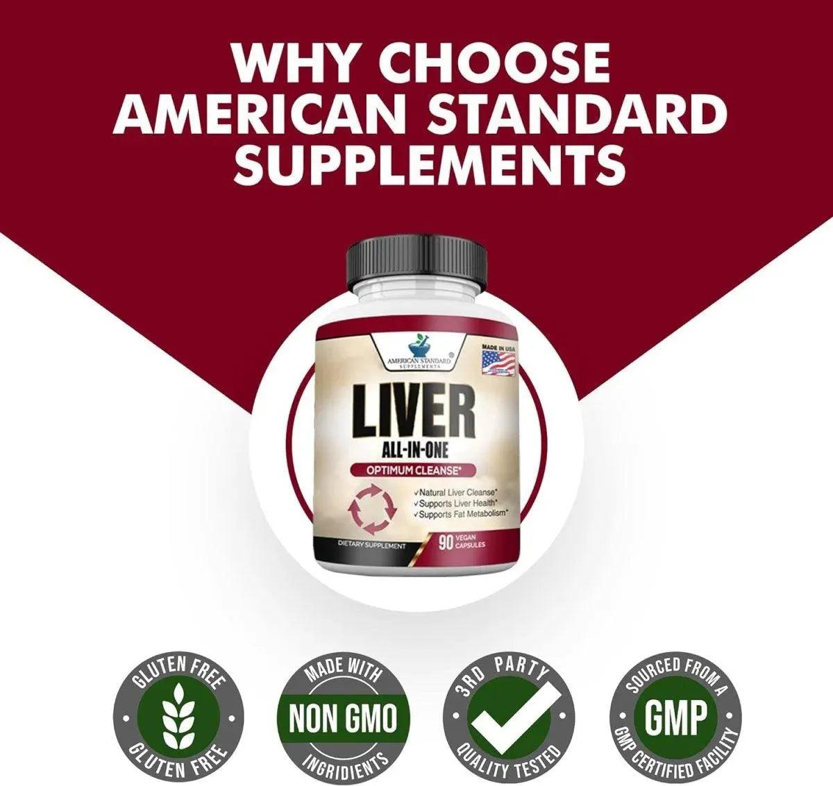 AMERICAN STANDARD SUPPLEMENTS - American Standard Supplements Liver Cleanse & Detox 90 Capsulas - The Red Vitamin MX - Suplementos Alimenticios - {{ shop.shopifyCountryName }}