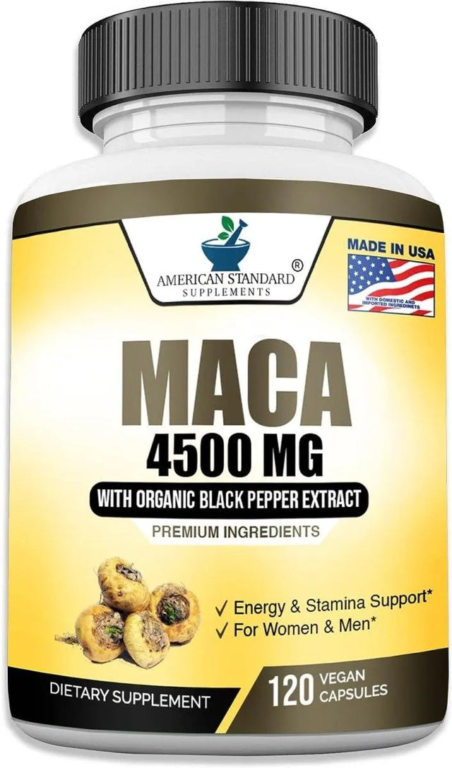 AMERICAN STANDARD SUPPLEMENTS - American Standard Supplements Maca 4500Mg. 120 Capsulas - The Red Vitamin MX - Suplementos Alimenticios - {{ shop.shopifyCountryName }}