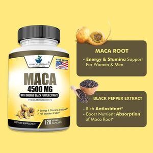 AMERICAN STANDARD SUPPLEMENTS - American Standard Supplements Maca 4500Mg. 120 Capsulas - The Red Vitamin MX - Suplementos Alimenticios - {{ shop.shopifyCountryName }}