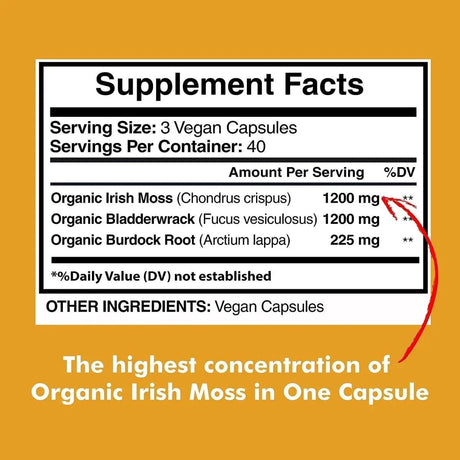 AMERICAN STANDARD SUPPLEMENTS - American Standard Supplements Organic Sea Moss 2625Mg. 120 Capsulas - The Red Vitamin MX - Suplementos Alimenticios - {{ shop.shopifyCountryName }}