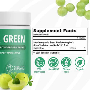 AMLA GREEN - Amla Green Amla Powder & Green Tea Superfood 90Gr. - The Red Vitamin MX - Suplementos Alimenticios - {{ shop.shopifyCountryName }}