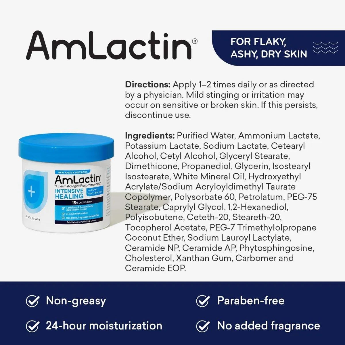 AMLACTIN - AmLactin Intensive Healing Body Cream 340Gr. - The Red Vitamin MX - Cremas Corporales - {{ shop.shopifyCountryName }}