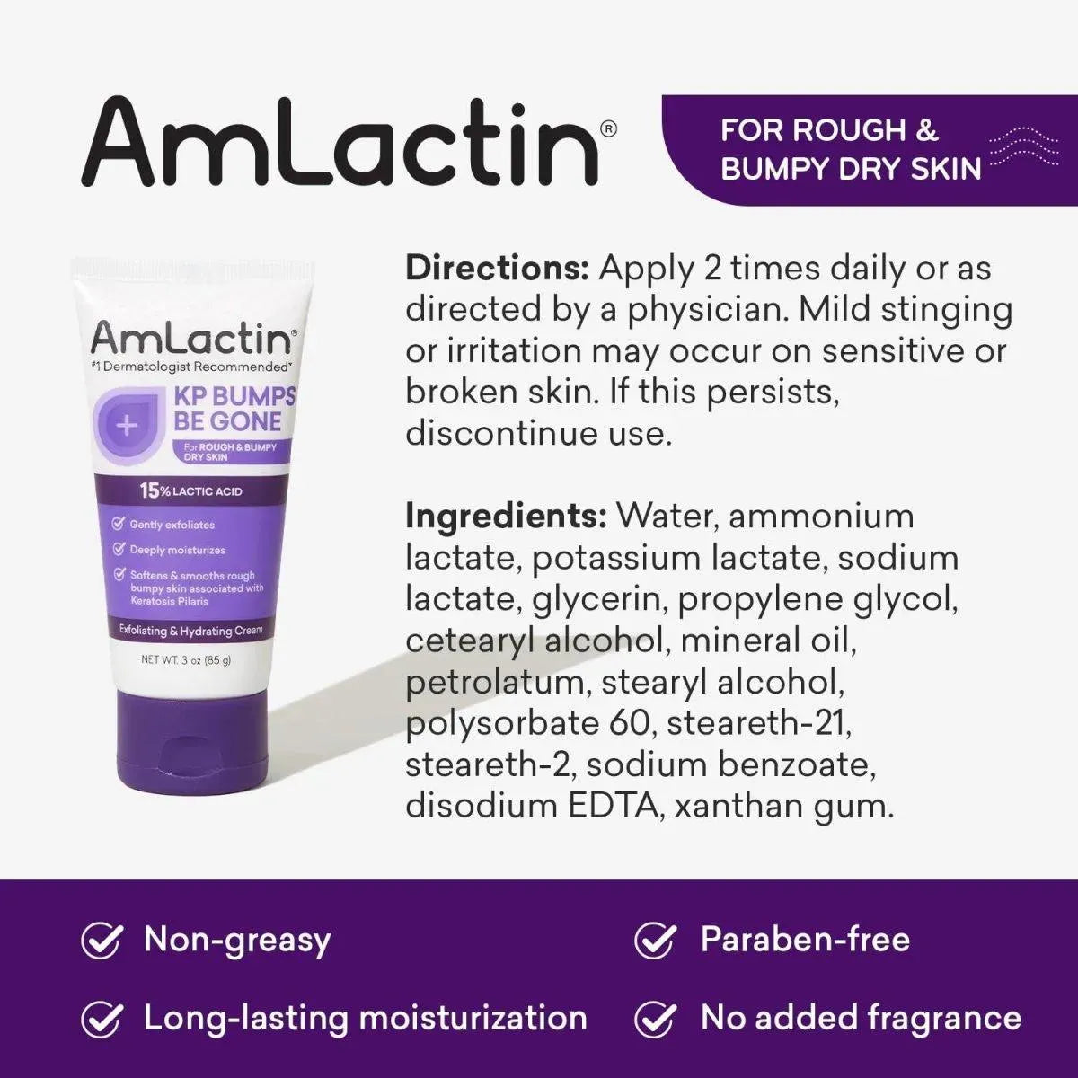 AMLACTIN - AmLactin KP Bumps Be Gone Keratosis Pilaris Moisturizing Cream 85Gr. - The Red Vitamin MX - Cremas Corporales - {{ shop.shopifyCountryName }}