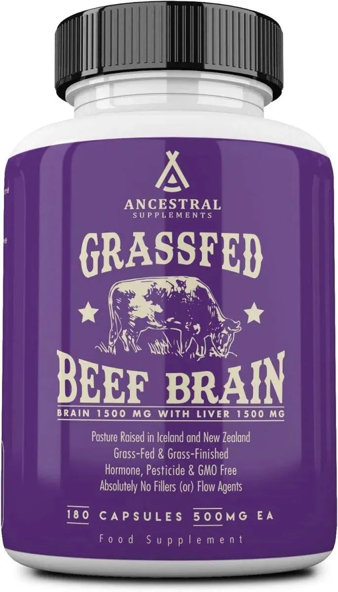 ANCESTRAL SUPPLEMENTS - Ancestral Supplements Grass Fed Beef Brain with Beef Liver 180 Capsulas - The Red Vitamin MX - Suplementos Alimenticios - {{ shop.shopifyCountryName }}