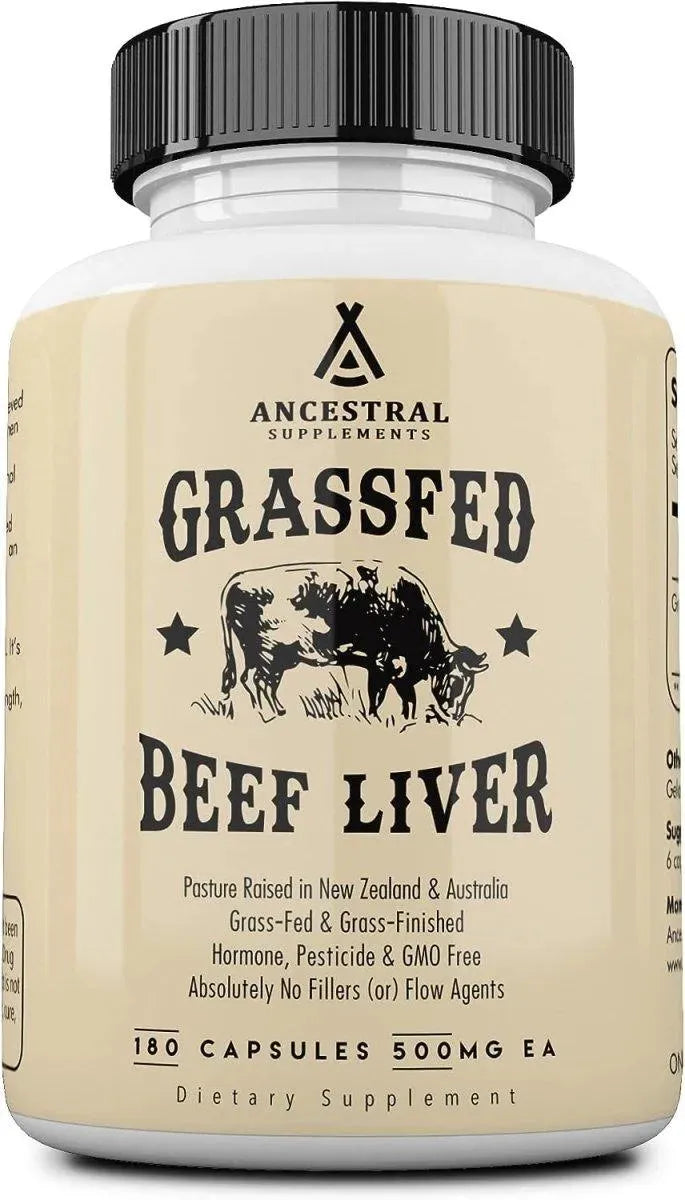 ANCESTRAL SUPPLEMENTS - Ancestral Supplements Grass Fed Beef Liver 180 Capsulas - The Red Vitamin MX - Suplementos Alimenticios - {{ shop.shopifyCountryName }}