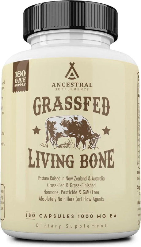 ANCESTRAL SUPPLEMENTS - Ancestral Supplements Grass Fed Beef Living Bone 180 Capsulas - The Red Vitamin MX - Suplementos Alimenticios - {{ shop.shopifyCountryName }}