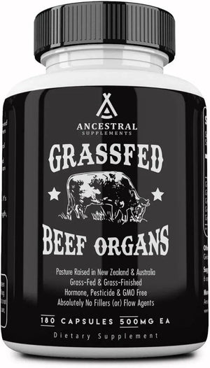 ANCESTRAL SUPPLEMENTS - Ancestral Supplements Grass Fed Beef Organs 180 Capsulas - The Red Vitamin MX - Suplementos Alimenticios - {{ shop.shopifyCountryName }}