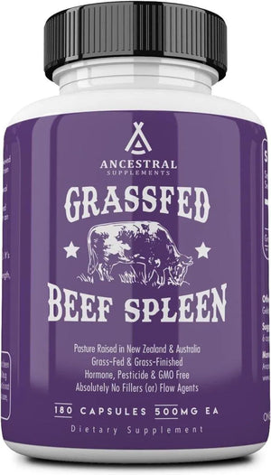 ANCESTRAL SUPPLEMENTS - Ancestral Supplements Grass Fed Beef Spleen 180 Capsulas - The Red Vitamin MX - Suplementos Alimenticios - {{ shop.shopifyCountryName }}