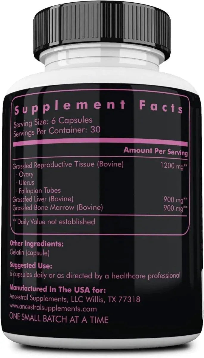 ANCESTRAL SUPPLEMENTS - Ancestral Supplements Grass Fed FEM Liver 180 Capsulas - The Red Vitamin MX - Suplementos Alimenticios - {{ shop.shopifyCountryName }}