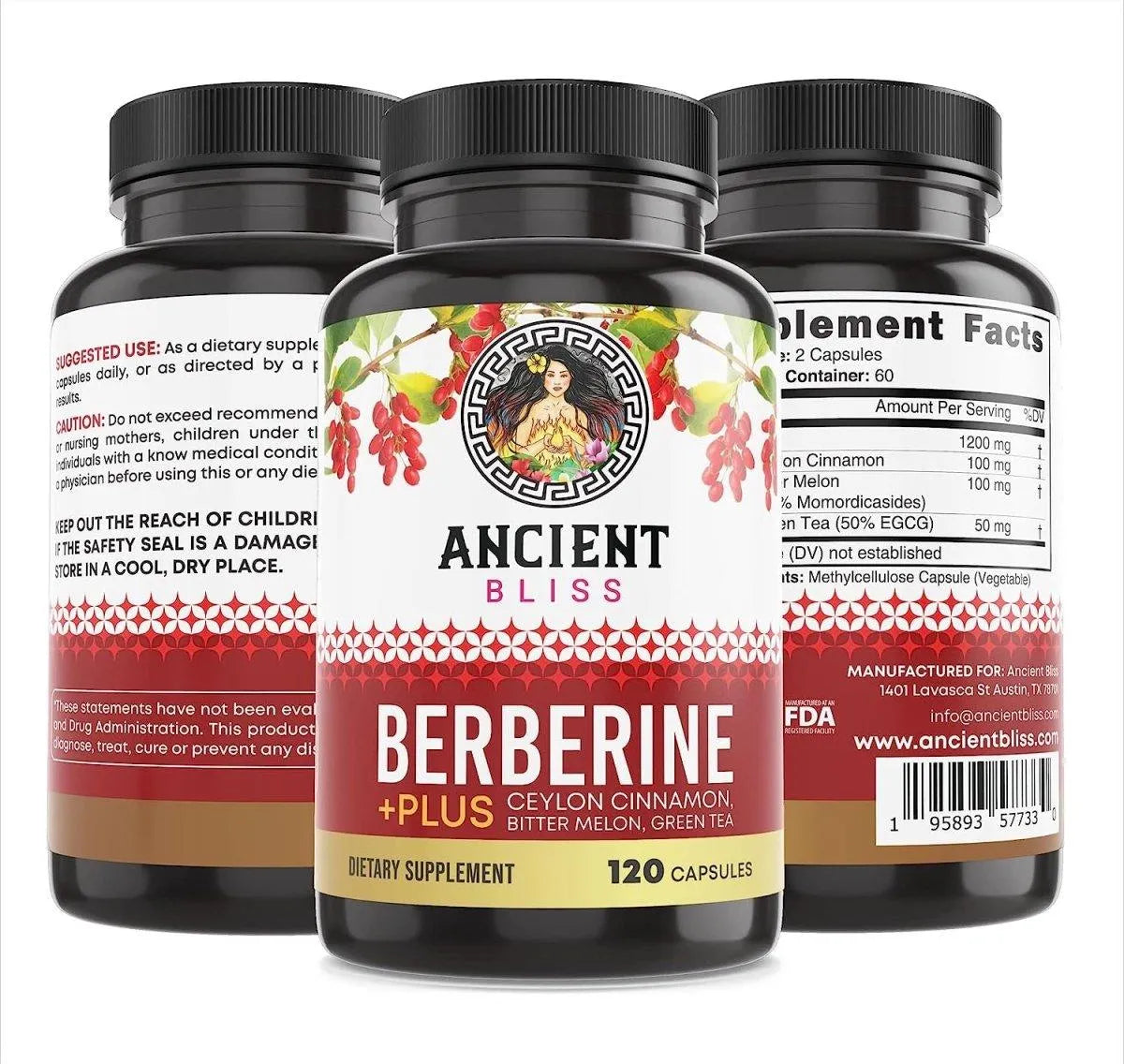 ANCIENT BLISS - Ancient Bliss Berberine HCL 1200Mg. 120 Capsulas - The Red Vitamin MX - Suplementos Alimenticios - {{ shop.shopifyCountryName }}