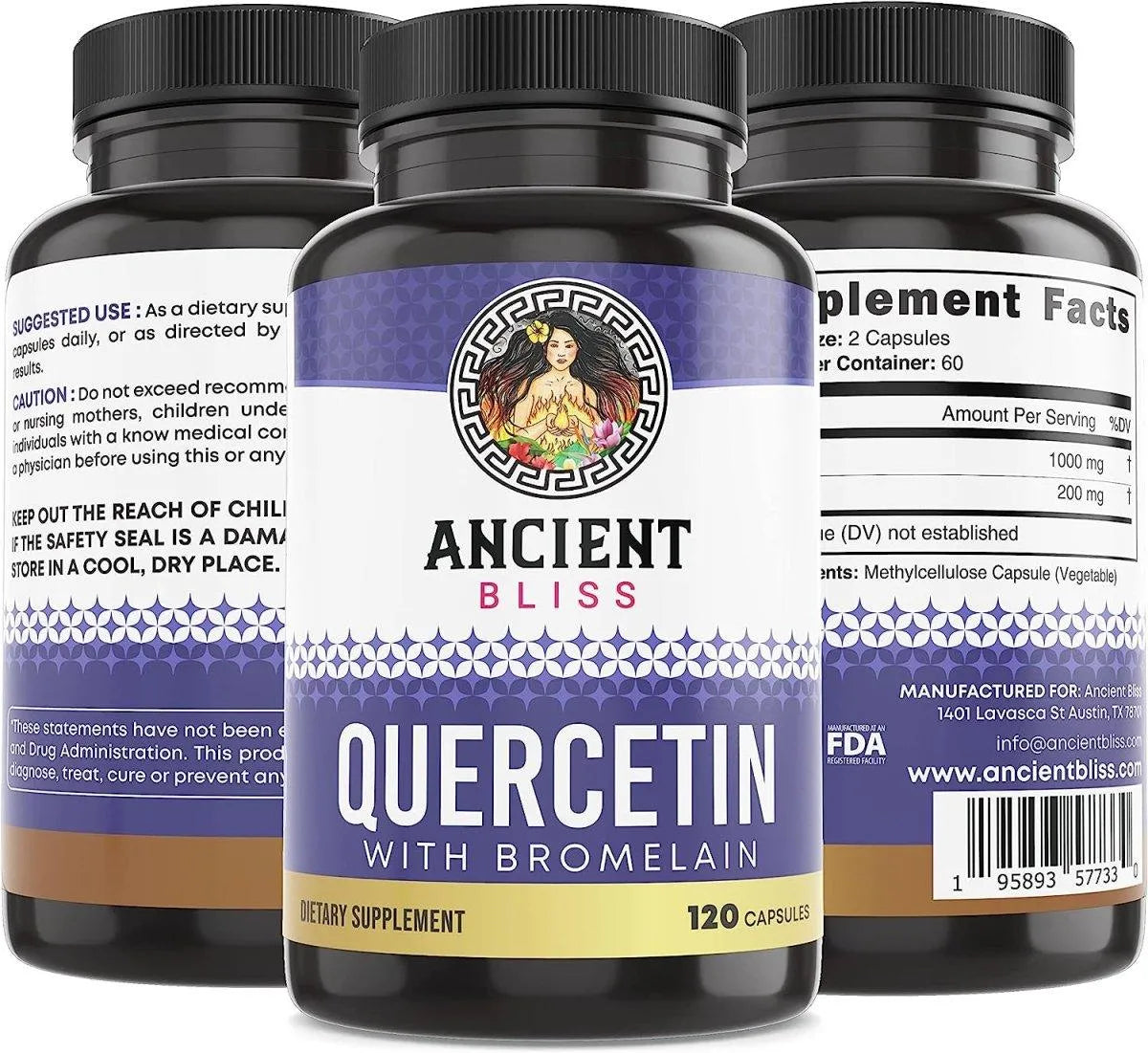 ANCIENT BLISS - Ancient Bliss Quercetin with Bromelain 1000Mg 120 Capsulas - The Red Vitamin MX - Suplementos Alimenticios - {{ shop.shopifyCountryName }}