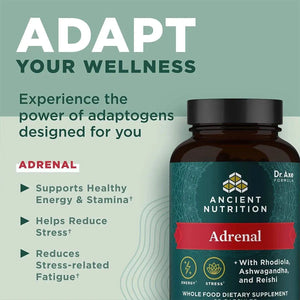 ANCIENT NUTRITION - Ancient Nutrition Adrenal Support with Ashwagandha 60 Capsulas - The Red Vitamin MX - Suplementos Alimenticios - {{ shop.shopifyCountryName }}