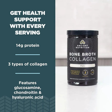ANCIENT NUTRITION - Ancient Nutrition Bone Broth Collagen Powder 450Gr. - The Red Vitamin MX - Suplementos Alimenticios - {{ shop.shopifyCountryName }}