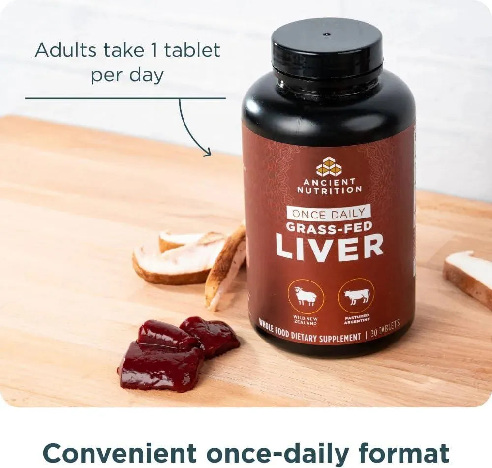 ANCIENT NUTRITION - Ancient Nutrition Once Daily Grass-Fed Liver 30 Tabletas - The Red Vitamin MX - Suplementos Alimenticios - {{ shop.shopifyCountryName }}