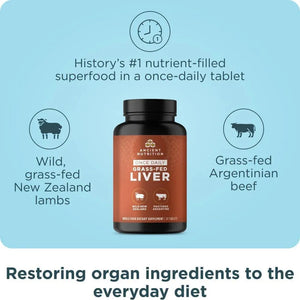 ANCIENT NUTRITION - Ancient Nutrition Once Daily Grass-Fed Liver 30 Tabletas - The Red Vitamin MX - Suplementos Alimenticios - {{ shop.shopifyCountryName }}