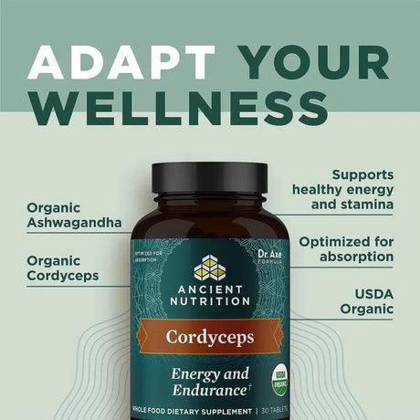 ANCIENT NUTRITION - Ancient Nutrition Organic Cordyceps 30 Tabletas - The Red Vitamin MX - Suplementos Alimenticios - {{ shop.shopifyCountryName }}