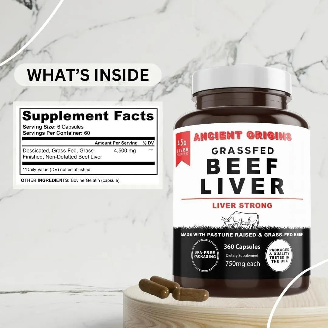 ANCIENT ORIGINS - Ancient Origins Grass Fed Beef Liver 750Mg. 360 Capsulas - The Red Vitamin MX - Suplementos Alimenticios - {{ shop.shopifyCountryName }}