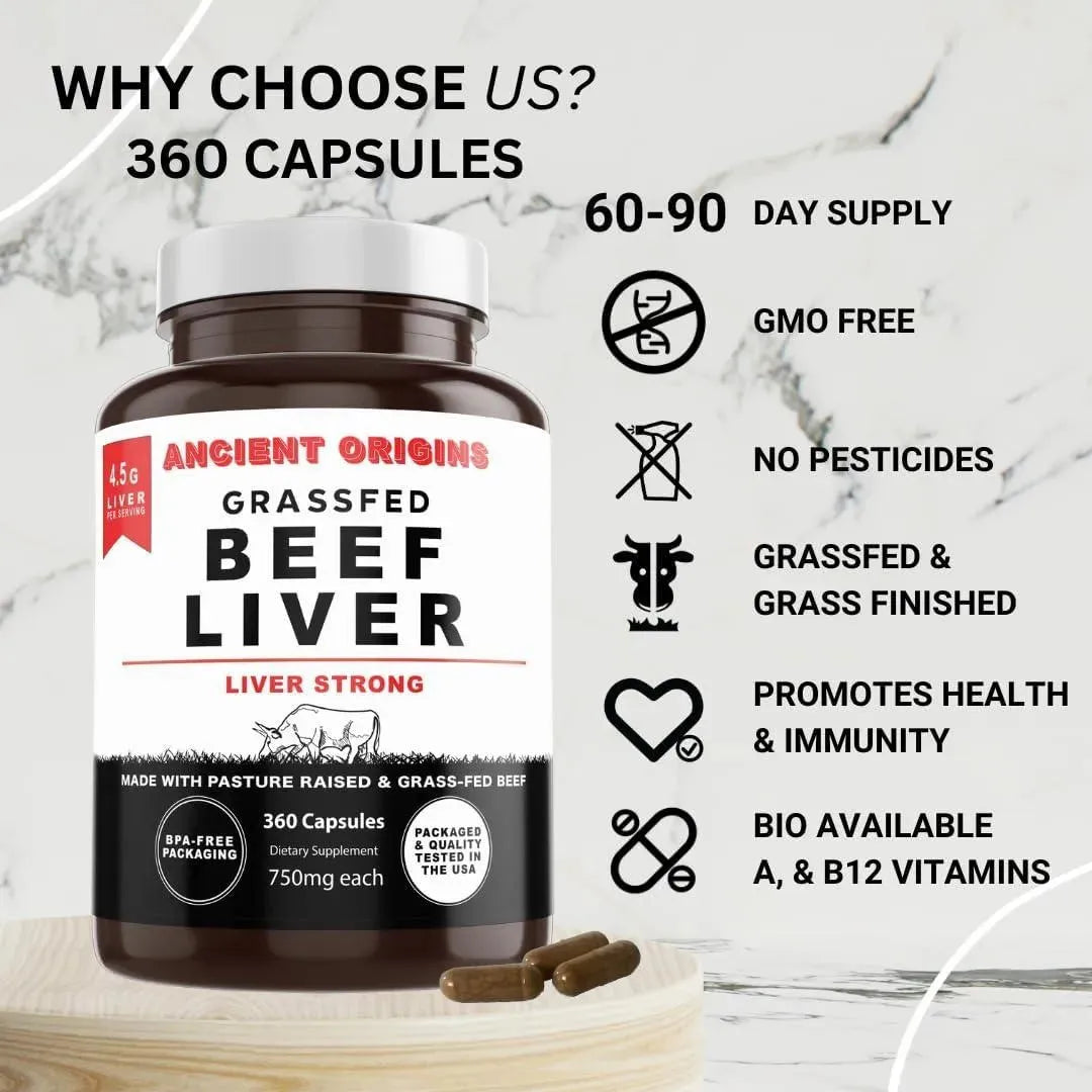 ANCIENT ORIGINS - Ancient Origins Grass Fed Beef Liver 750Mg. 360 Capsulas - The Red Vitamin MX - Suplementos Alimenticios - {{ shop.shopifyCountryName }}