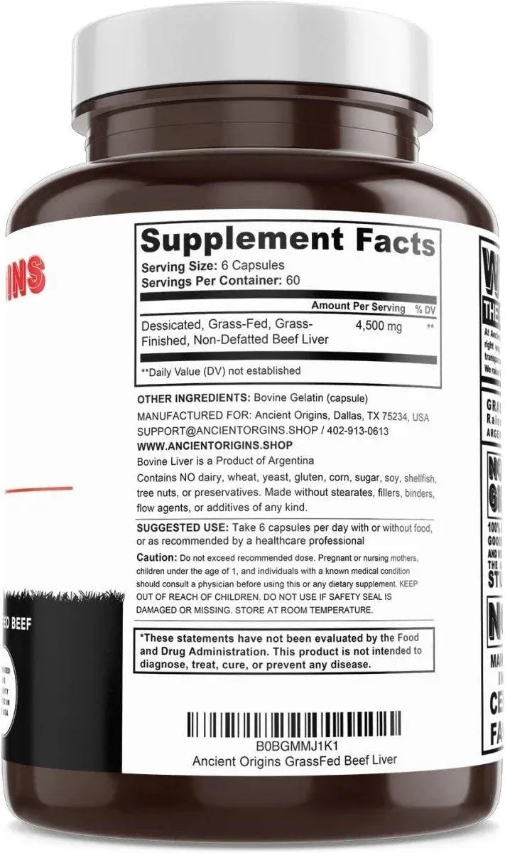 ANCIENT ORIGINS - Ancient Origins Grass Fed Beef Liver 750Mg. 360 Capsulas - The Red Vitamin MX - Suplementos Alimenticios - {{ shop.shopifyCountryName }}