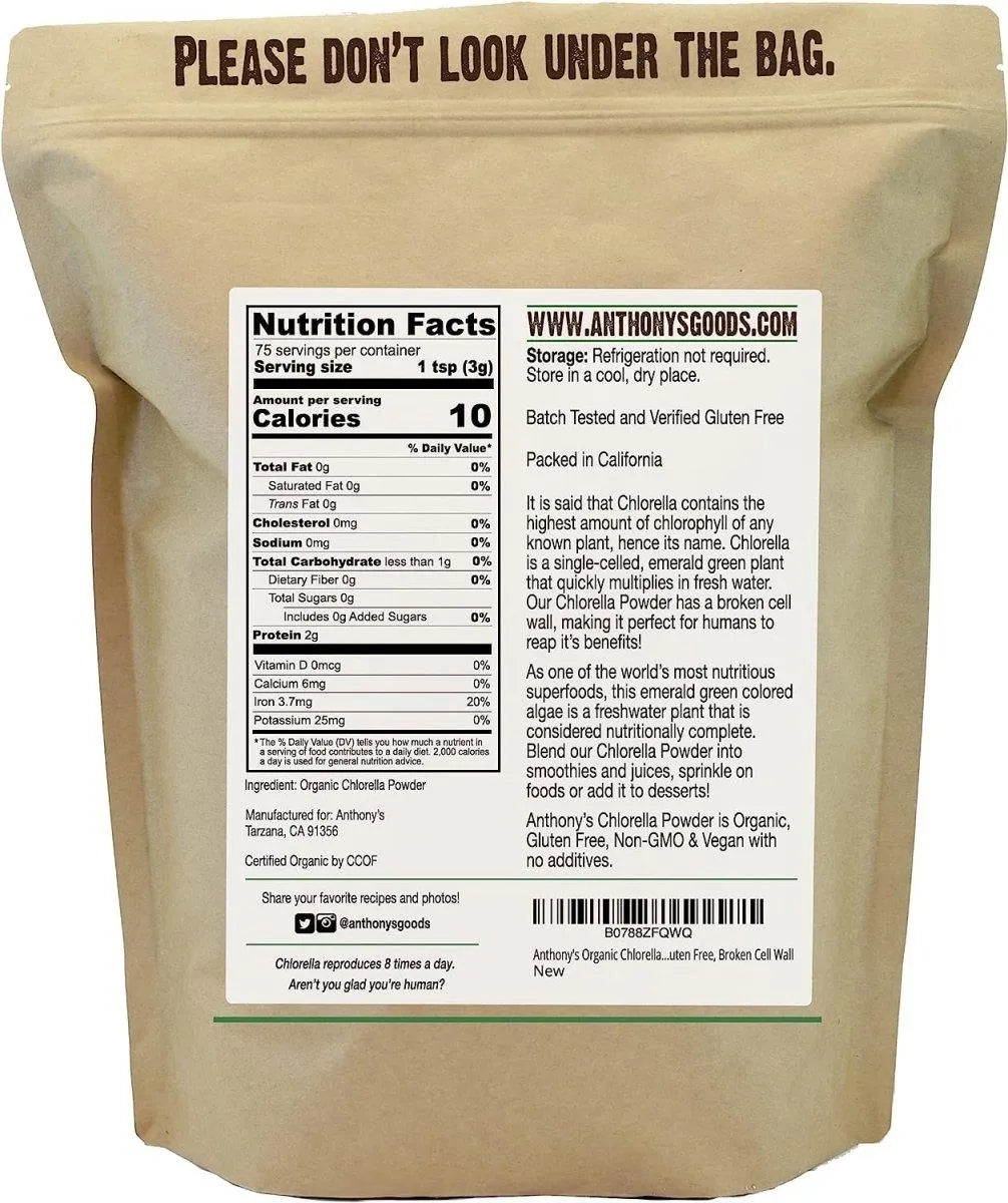 ANTHONY´S - Anthony's Organic Chlorella Powder 226Gr. - The Red Vitamin MX - Suplementos Alimenticios - {{ shop.shopifyCountryName }}