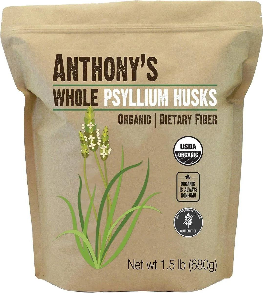 ANTHONY´S - Anthony's Organic Whole Psyllium Husks 680Gr. - The Red Vitamin MX - Suplementos Alimenticios - {{ shop.shopifyCountryName }}