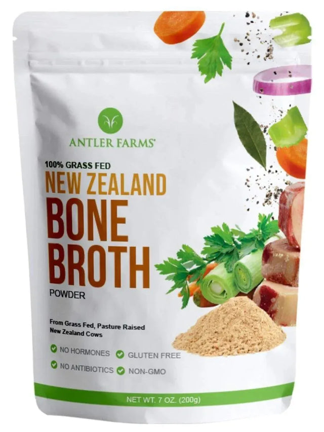 ANTLER FARMS - Antler Farms 100% Grass Fed New Zealand Bone Broth Powder 200Gr. - The Red Vitamin MX - Suplementos Alimenticios - {{ shop.shopifyCountryName }}