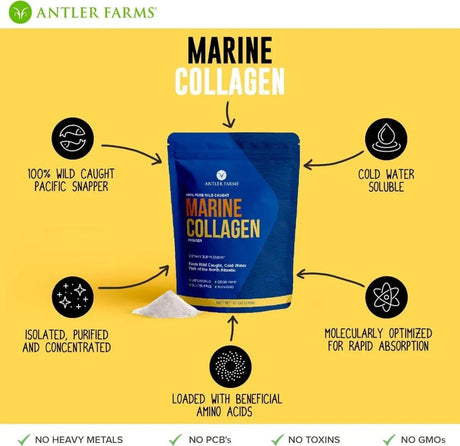 ANTLER FARMS - Antler Farms 100% Pure Clean Marine Collagen Powder 340Gr. - The Red Vitamin MX - Suplementos Alimenticios - {{ shop.shopifyCountryName }}