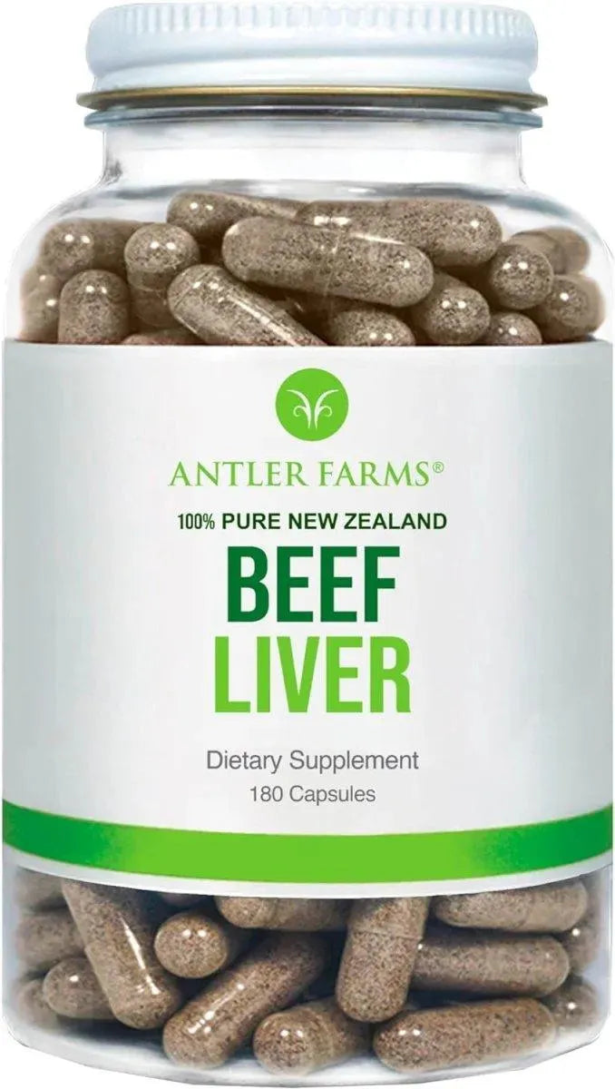 ANTLER FARMS - Antler Farms 100% Pure New Zealand Beef Liver 180 Capsulas - The Red Vitamin MX - Suplementos Alimenticios - {{ shop.shopifyCountryName }}