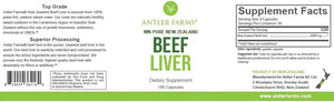 ANTLER FARMS - Antler Farms 100% Pure New Zealand Beef Liver 180 Capsulas - The Red Vitamin MX - Suplementos Alimenticios - {{ shop.shopifyCountryName }}