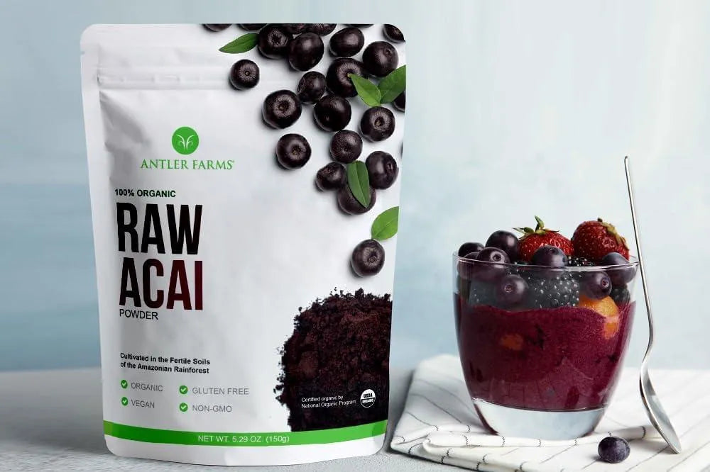 ANTLER FARMS - Antler Farms 100% Pure Organic Raw Acai Powder 150Gr. - The Red Vitamin MX - Suplementos Alimenticios - {{ shop.shopifyCountryName }}