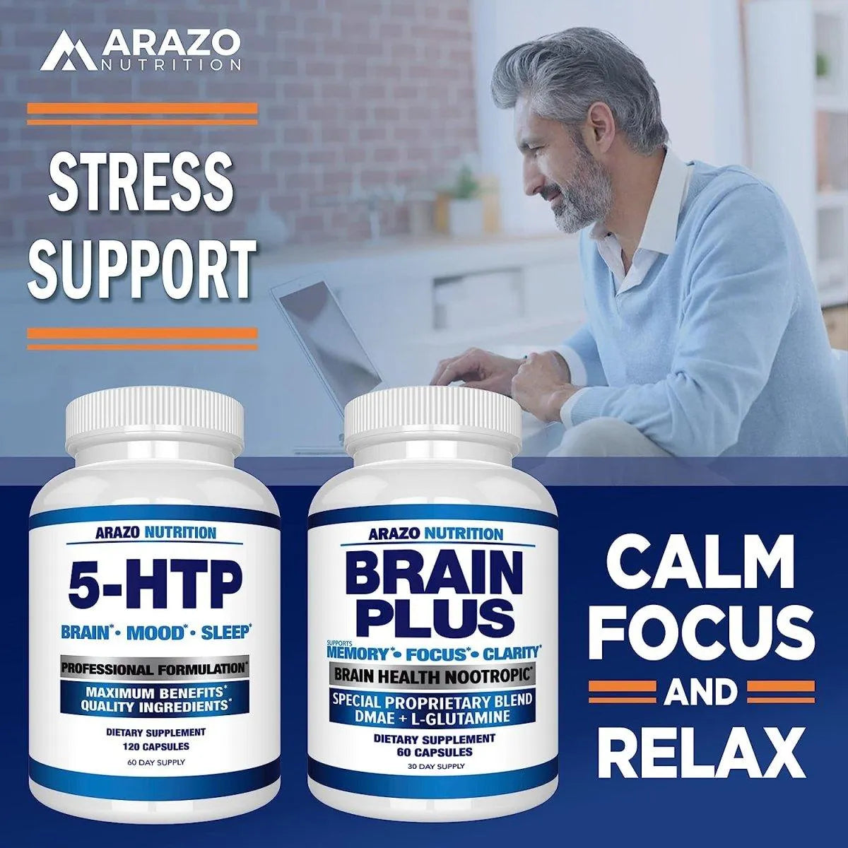 ARAZO NUTRITION - Arazo Nutrition 5-HTP 200Mg. Plus Calcium 120 Capsulas - The Red Vitamin MX - Suplementos Alimenticios - {{ shop.shopifyCountryName }}