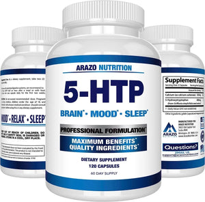 ARAZO NUTRITION - Arazo Nutrition 5-HTP 200Mg. Plus Calcium 120 Capsulas - The Red Vitamin MX - Suplementos Alimenticios - {{ shop.shopifyCountryName }}