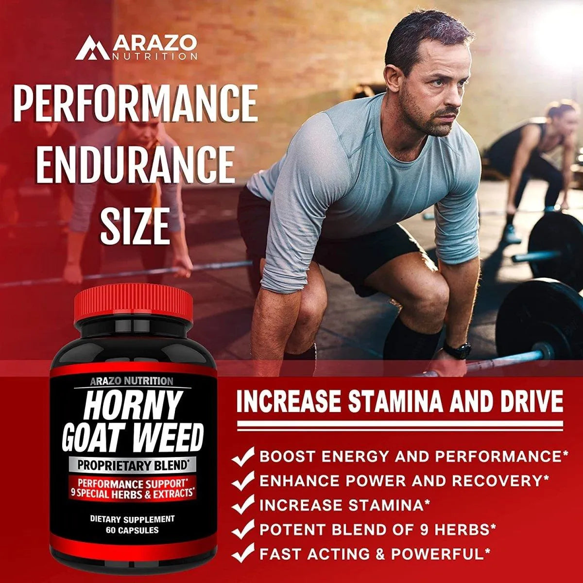 ARAZO NUTRITION - Arazo Nutrition Horny Goat Weed 60 Capsulas - The Red Vitamin MX - Suplementos Alimenticios - {{ shop.shopifyCountryName }}